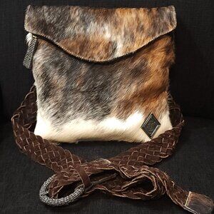 Western Cowhide Leather Crossbody Bag